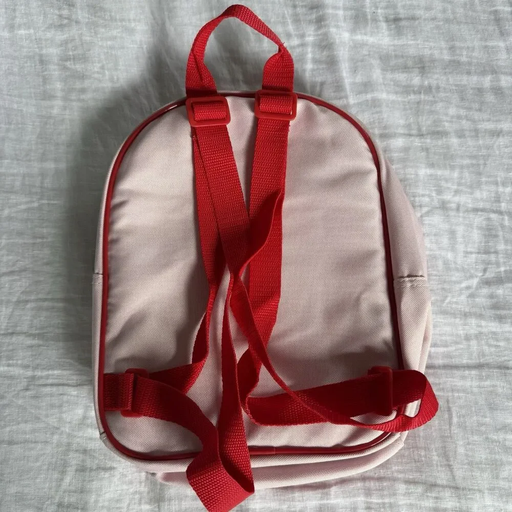 Disney Minnie Mouse Girls Pink/Red Backpack Zip Ruffle Pocket Adjustable
